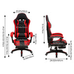 Rgonomic Gaming Chair With Adjustable Height & Backrest Office Computer Chair With Footrest And Pillow | Red