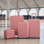 4pcs Lockable Travel Suitcase Set | Pink
