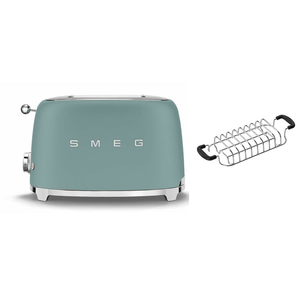 Tsf01 Matte 2 Slice Toaster + Tsbw01 Bun Warmer Set | Green