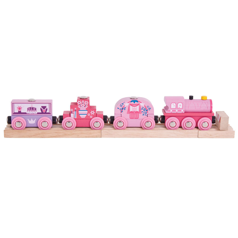 Wooden Princess Train Engine with 3 Carriages