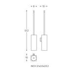 Toilet Brush, Siver Gloss, Wall-mounted. Collection Metric