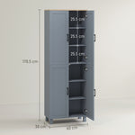 Modern Kitchen Cupboard Storage Cabinet With 4 Shelves | Grey
