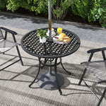 85cm Round Garden Table, Cast Aluminum, Black