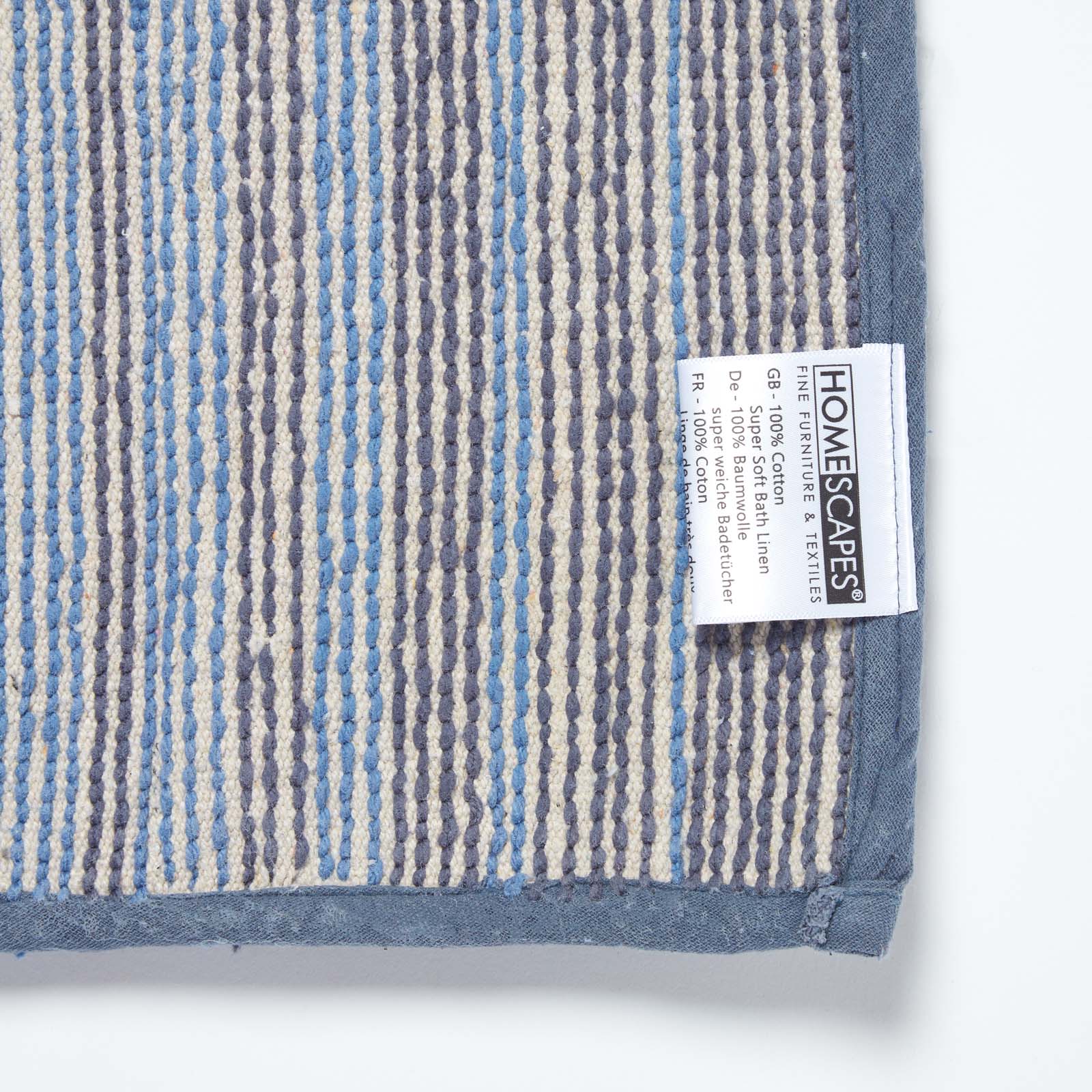Stripe Cotton Bath Mat | 50 x 80cm | Blue & White