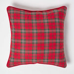 Tartan Check Cotton Cushion Cover | 45cm x 45cm | Red