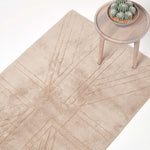 Cotton Tufted Rug Union Jack Plain Embossed Mat | 150cm x 95cm | Mink