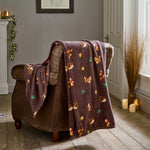Hogging It Throw Wine – Hedgehog & Woodland Animal Fleece Blanket 140x180cm | 140cm x 180cm | Wine
