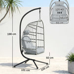 Hanging Egg Chair, Outdoor Swing Chair With Stand | Grey