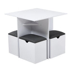Living and Home Kitchen Dinning Table & Storage Stools Set