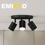 Emitto 3-way Spotlight Ceiling Light Adjustable Gu10 Modern Round Base
