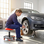 Outsunny Pneumatic Adjustable Mechanic Stool W/ Tool Tray, Wheels