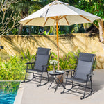 3 Piece Outdoor Rocking Set, 2 Chairs & Table