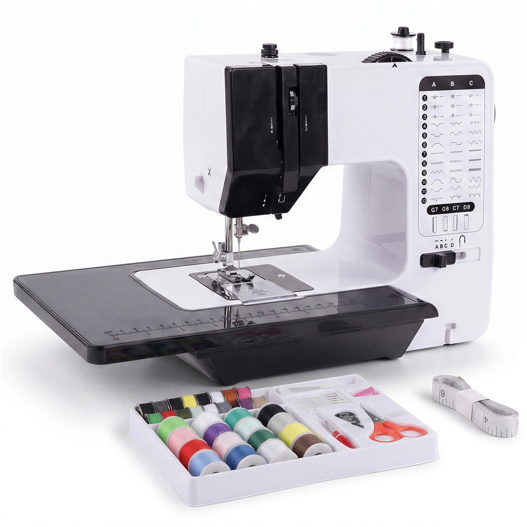 Mini Sewing Machine Portable Electric Household Diy Sewing Kit Pedal | White