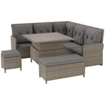 6 Pcs Patio Pe Rattan Garden Furniture Conversation Sofa