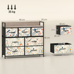 HOMCOM 7-drawer Chest Of Drawers, Fabric Dresser With Open Shelf
