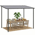 3 X 2 M Lean To Garden Pergola, Metal Frame Gazebo Pergola | Grey