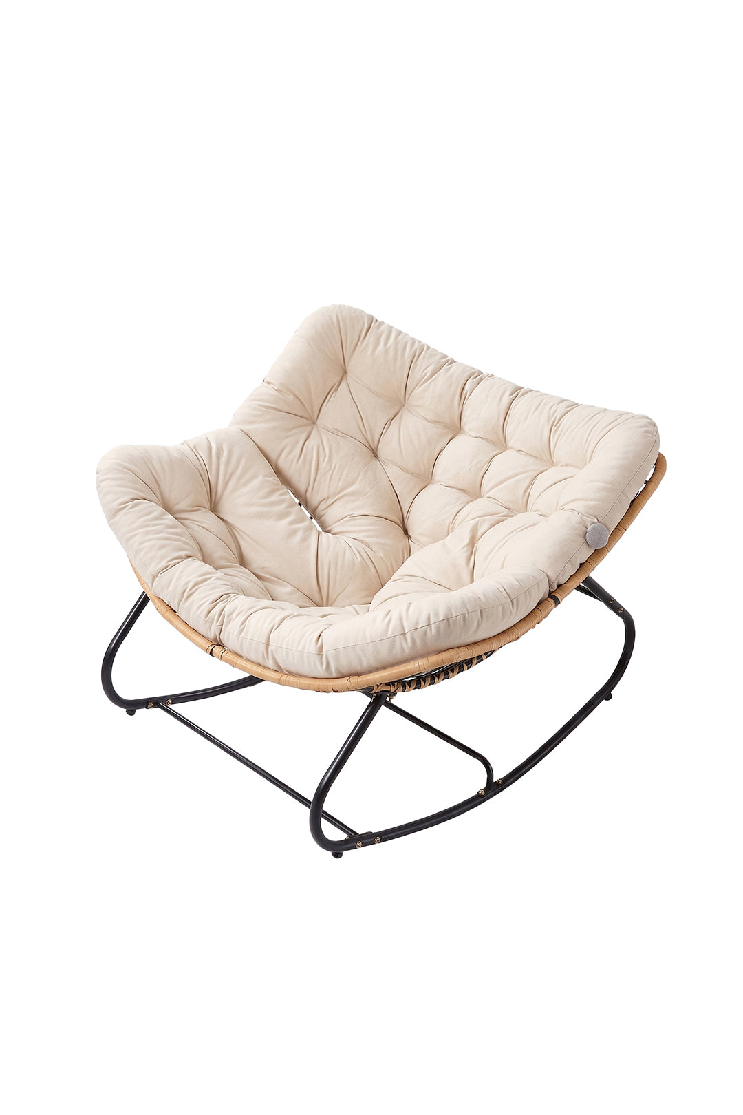 Modern Rocking Chair with Cushion – Large | Beige