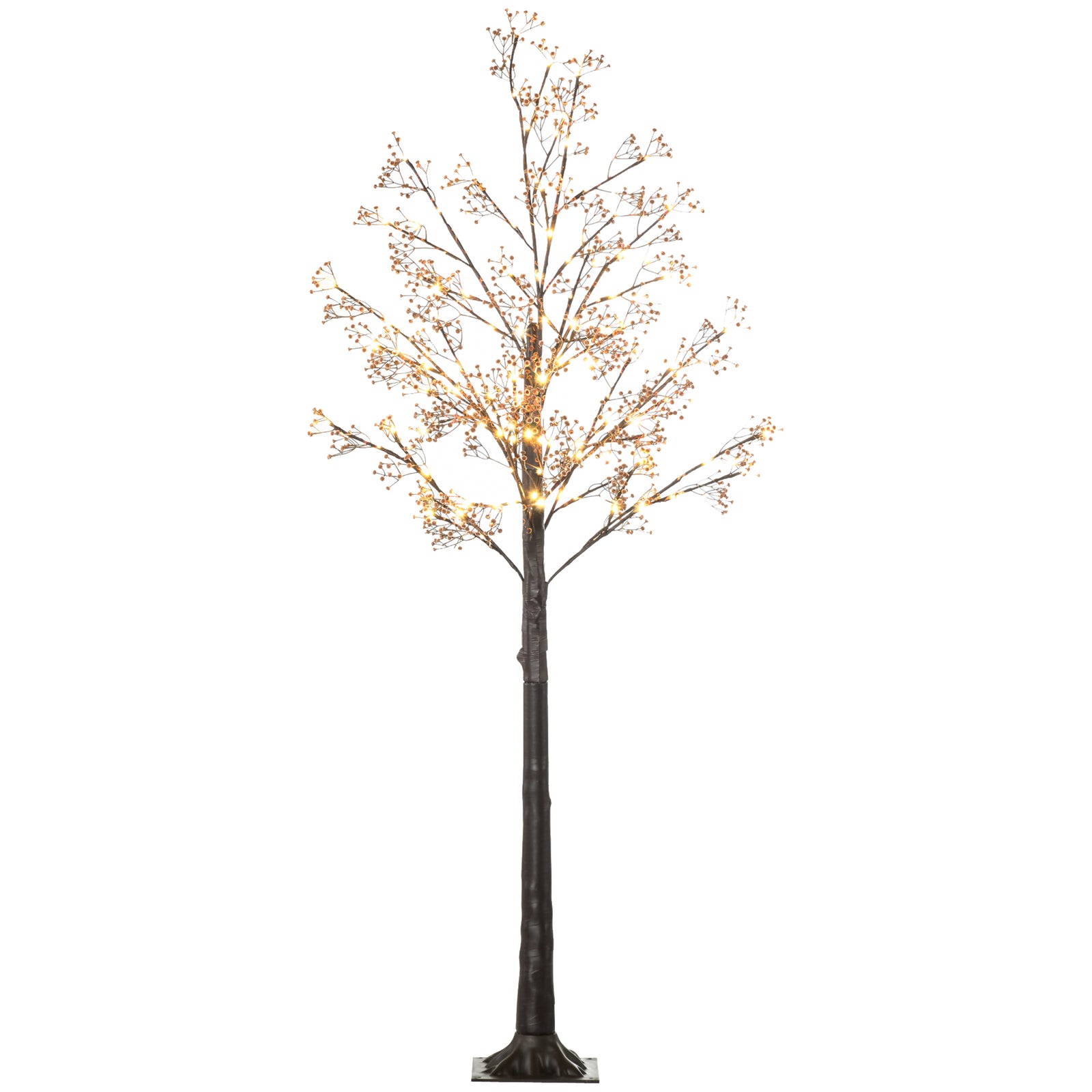 4/5/6ft Artificial Tree With Warm White Led Lights | 6ft | Brown