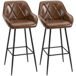Retro Bar Chairs With Footrests Steel Legs