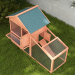 Wood Rabbit,bunny,guinea Pig Hutch Water-resistant W/ Ramp Outdoor Use