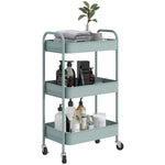 3 Tier Rolling Utility Cart With 3 Mesh Basket | One Size | Blue