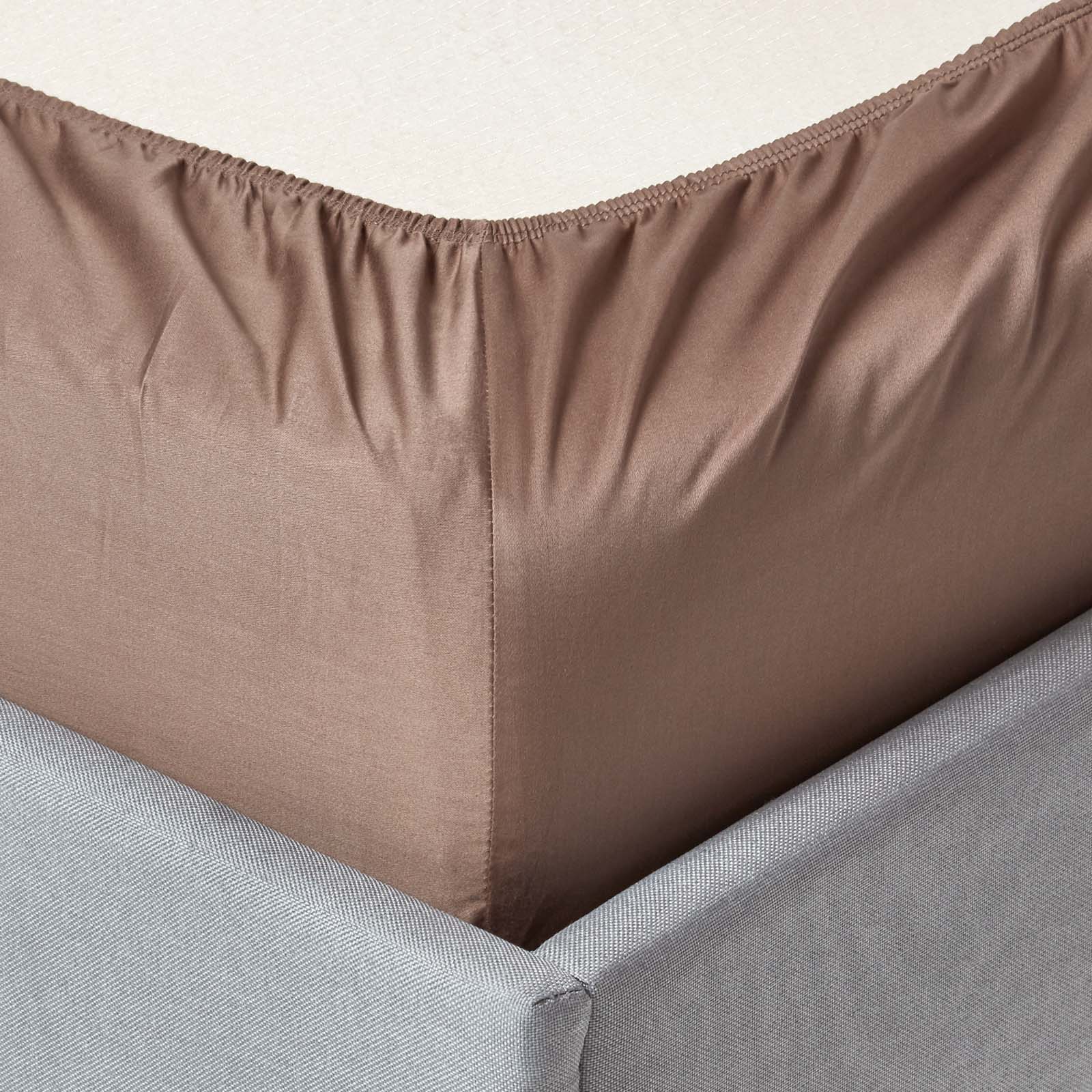 Organic Cotton Deep Fitted Sheet 18 Inch 400 Tc | Single | Brown