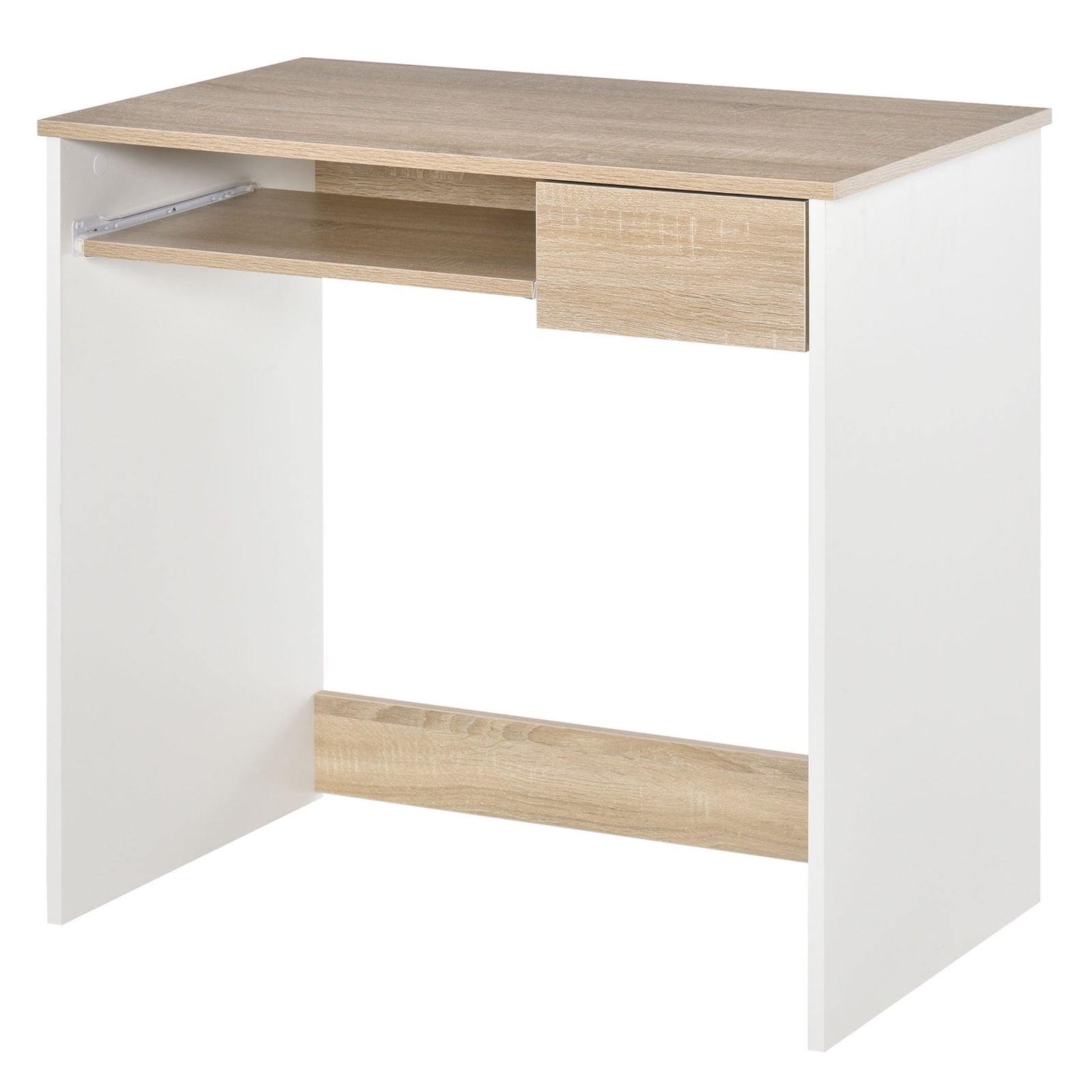 Compact Computer Table With Tray, Drawer | Yellow