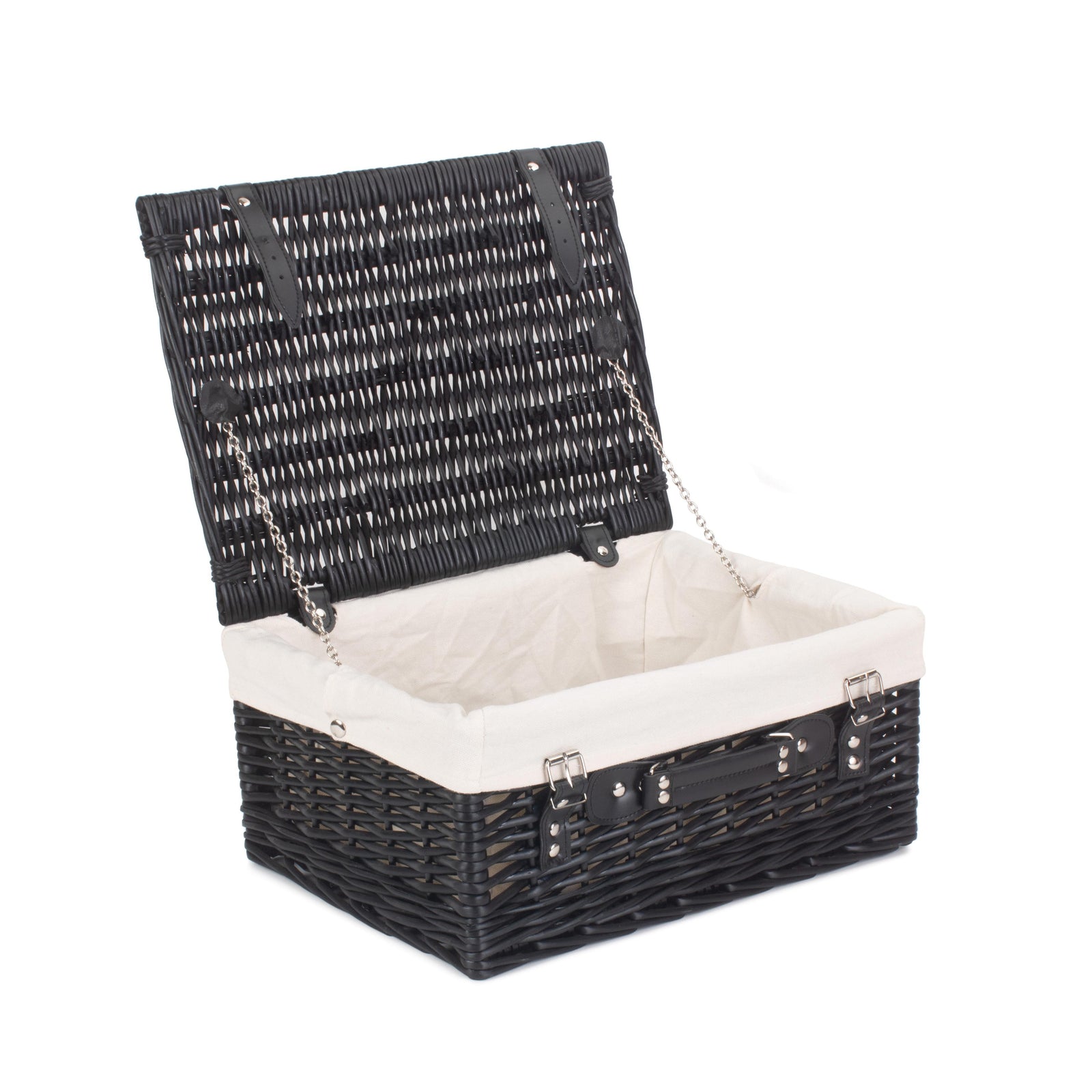 Wicker 40cm Black Hamper | White