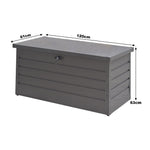 350l Metal Outdoor Garden Storage Box Lockable Weatherproof Organizer