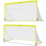 2 Foldable Football Goals, Training, Yellow, With Bag | Yellow