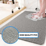 Spaghetti Anti Slip Shower/bath Mat - Heart Embossed | 40 x 60cm | Grey