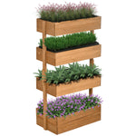 4-tier Raised Garden Bed Vertical Planter Orange