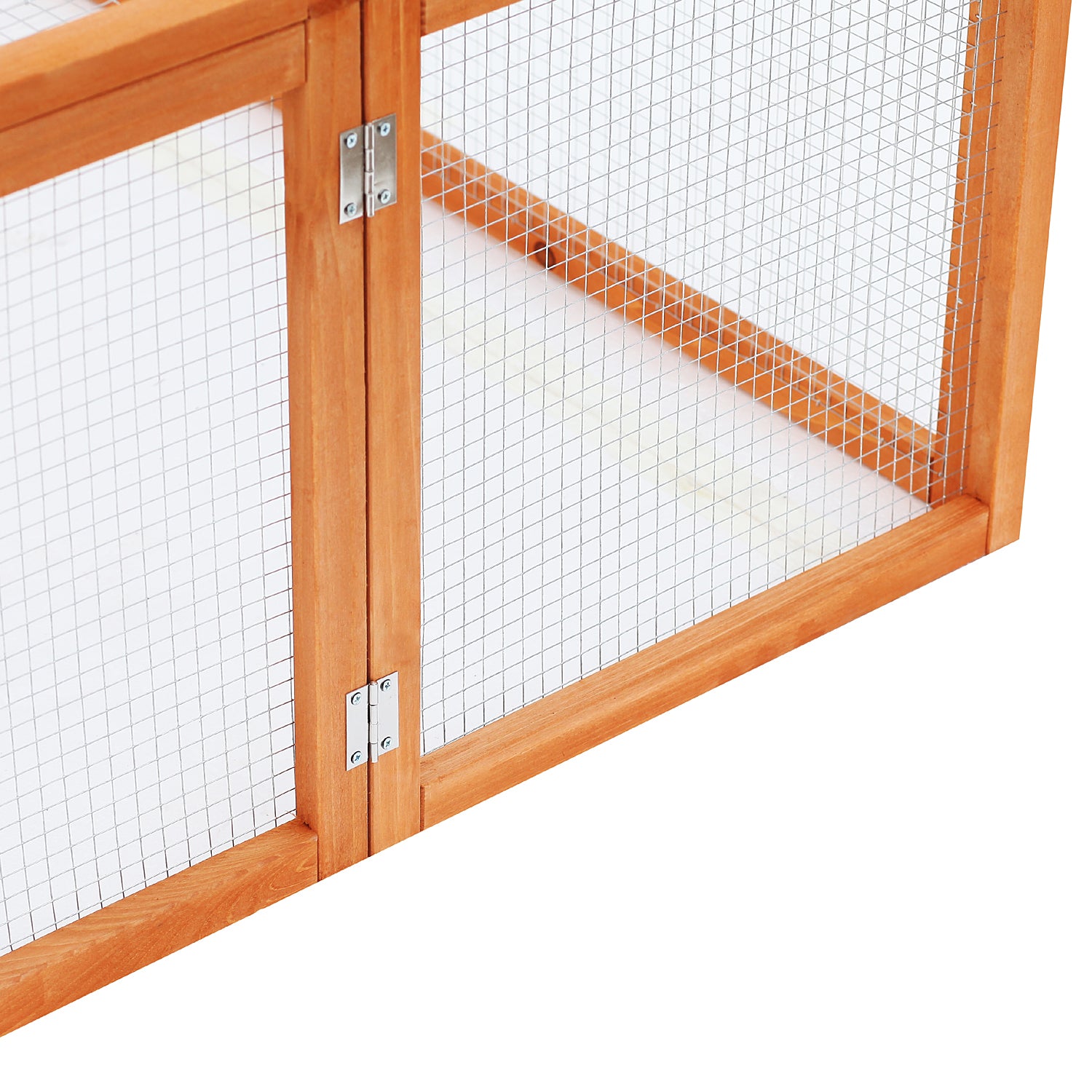 Wooden Rabbit Hutch Cage House W/ Mesh Wire Safety For Outdoor Garden
