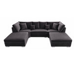 The Chelsea U-shaped Modular Corner Sofa With Deep Seat | 5 Seat | Dark Grey