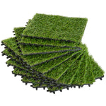 10-piece Artificial Grass Set, Weatherproof Turf Tiles, Outdoor Carpet