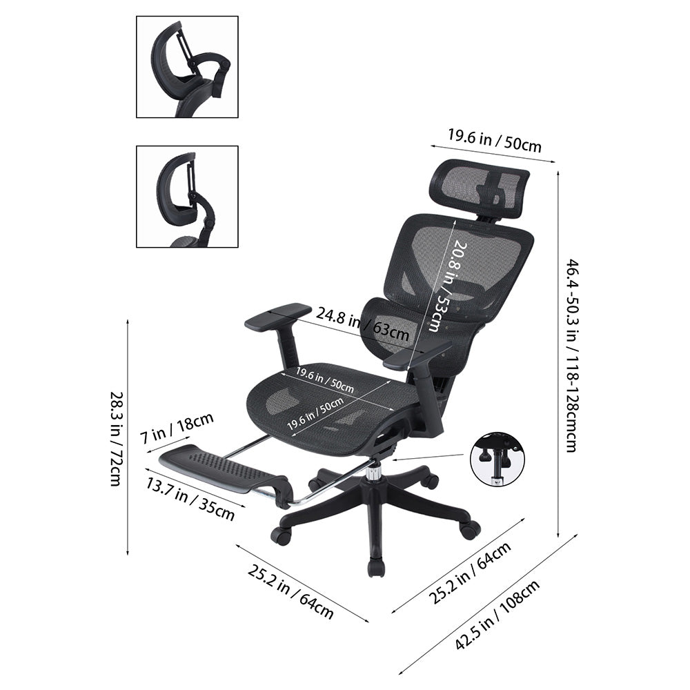 Height Adjustable Swivel Office Chair With Casters