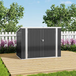 Garden Storage Shed Bike Metal Pent Tool Shed House Galvanized Steel Can Put 2-3 Bicycles (d105x W176x H130cm) | Charcoal Black
