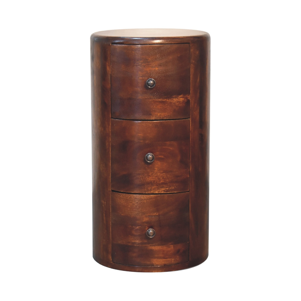 Solid Mango Wood Chestnut Drum Chest
