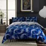 Dancing Koi Deluxe Thread Count Cotton Duvet Cover Set | Single | Blue