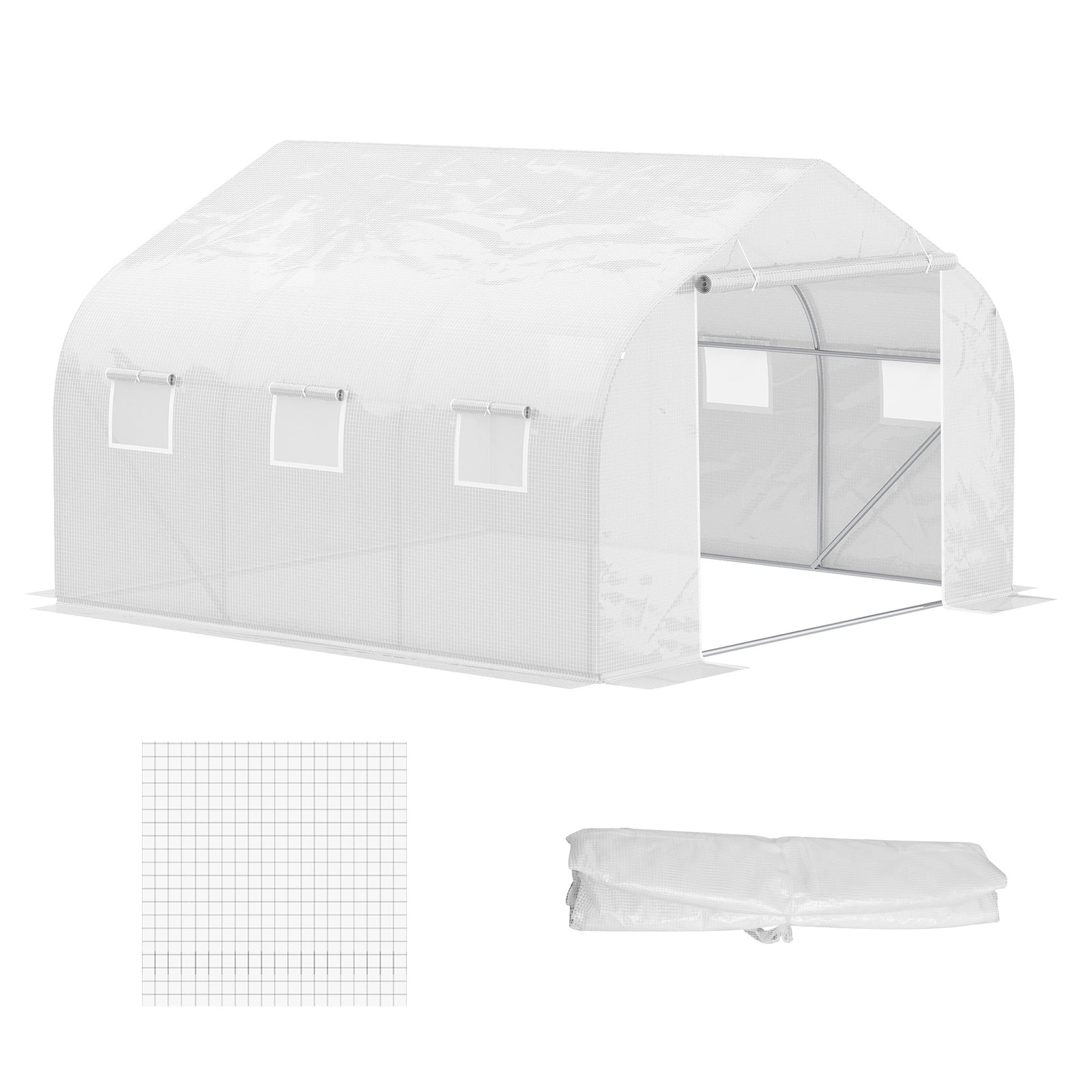 4.5x3x2m Greenhouse Replacement Cover - White