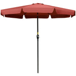 2.7m Patio Umbrella With Crank Garden Parasol | Red
