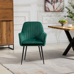 Set Of 2 Carrara Velvet Dining Chairs | Green