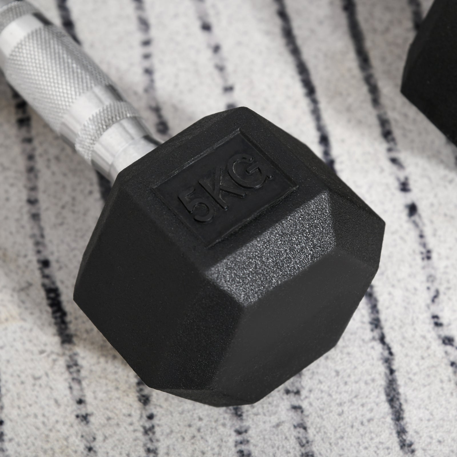 2x5kg Rubber Hex Dumbbells For Home Gym | Black