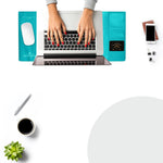 Multifunctional Office Desk Mouse Mat Eco-friendly Pvc+ds Materials - Blue