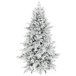 Artificial Christmas Tree With Snow, Hinged Xmas Tree | 6ft | Green