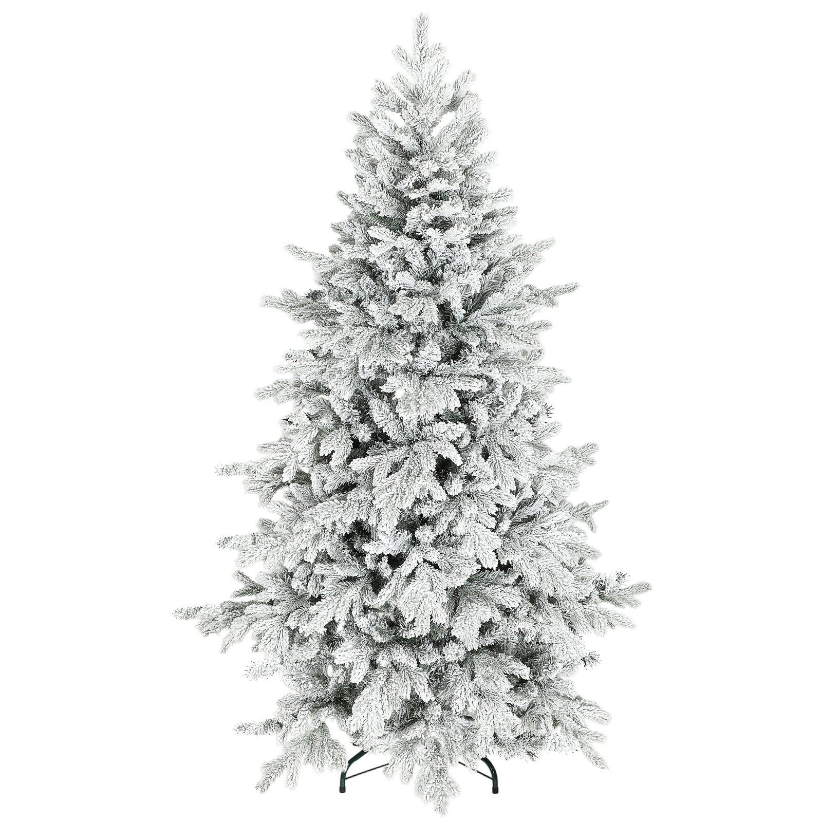 Artificial Christmas Tree With Snow, Hinged Xmas Tree | 6ft | Green