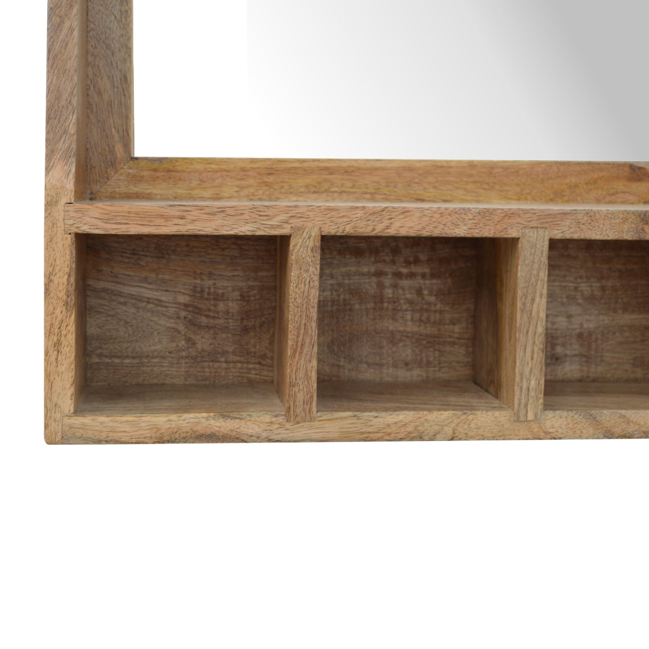 Solid Wood 5 Slot Floating Unit With Mirror