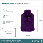 Plush Hot Water Bottle | One Size | Purple