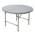 1.2m White/Grey Round Folding Table With Handle | One Size | Grey