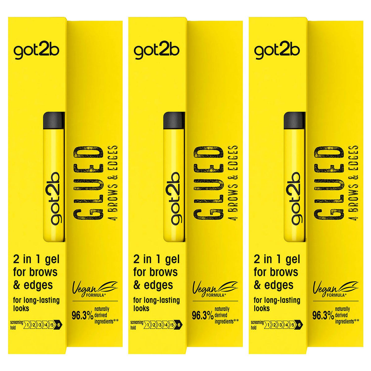 Glued 4 Brows And Edges 2 In 1 Gel, 3 Pack 16ml